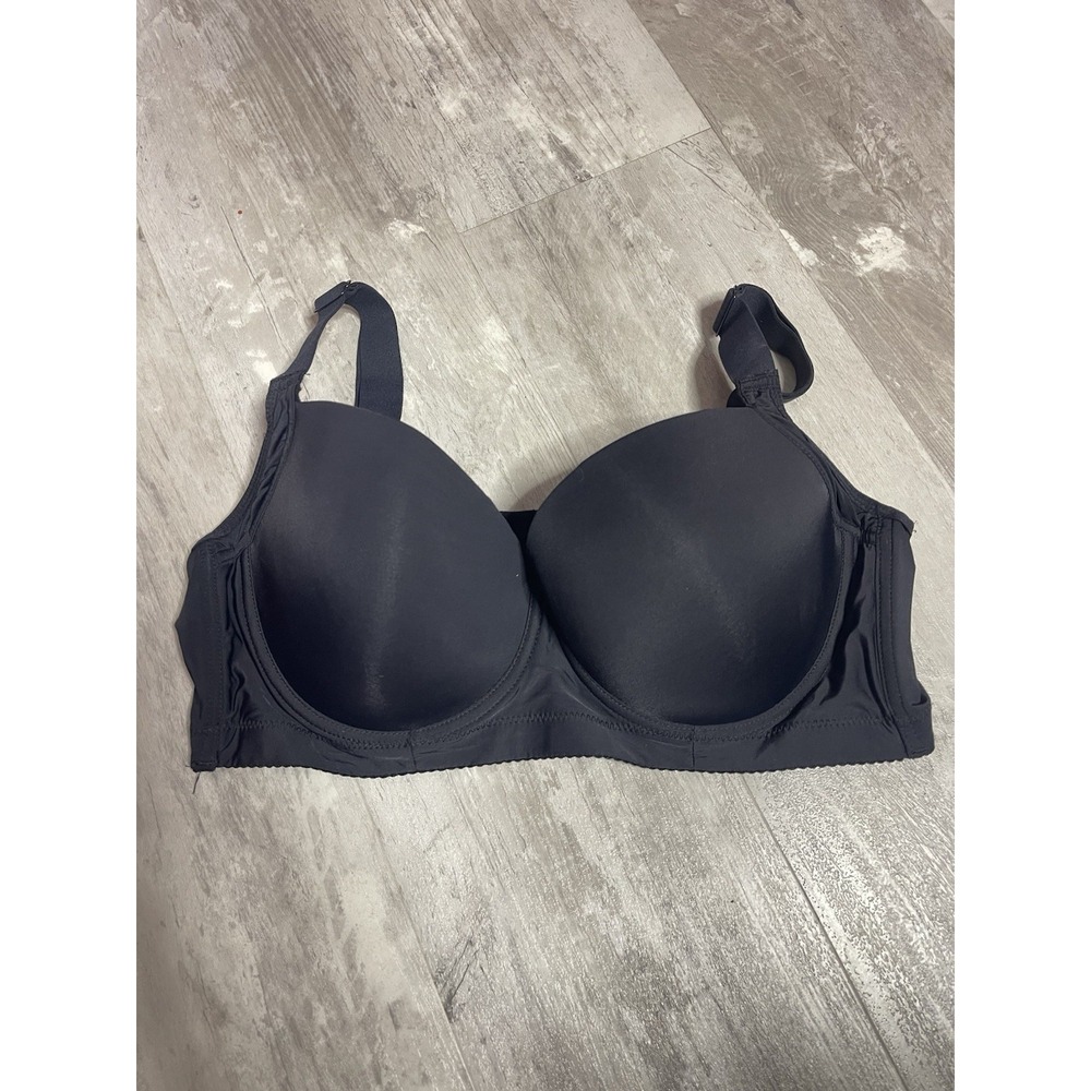 Black Satin Elegance Back Close Underwire Bra US 42D